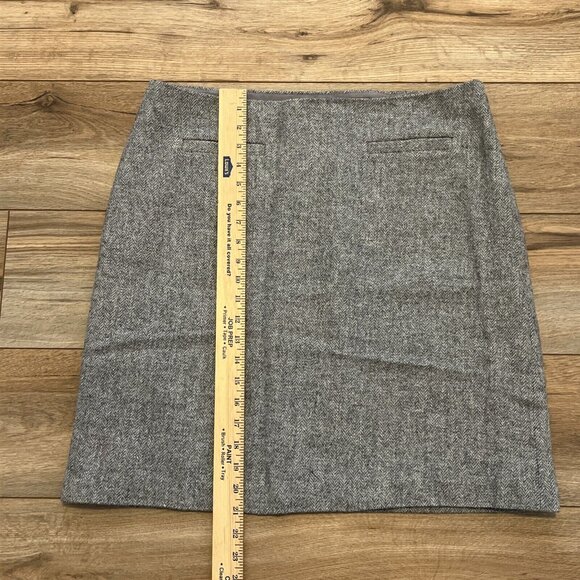 Talbots Pencil Skirt SZ 12 Wool Blend Gray Knit Side Zip Lined - Picture 2 of 8
